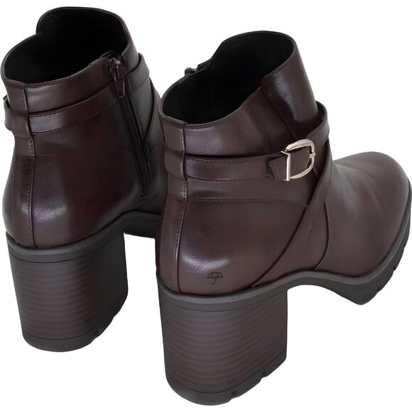 Naturalizer Women's Madalynn Buckle Water Repellent Ankle Boot Cinnamon Brown 11 - Picture 3 of 6